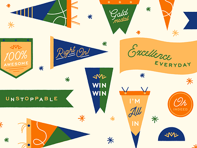 Motivational Flags branding color design flags graphic graphicdesign illustration illustrator inspiration type vector