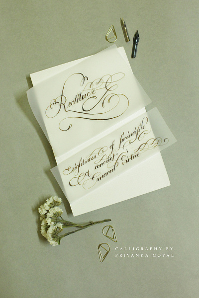 Rectitude calligraphy calligraphywithflourishing pointedpencalligraphy priyankacallidesigns
