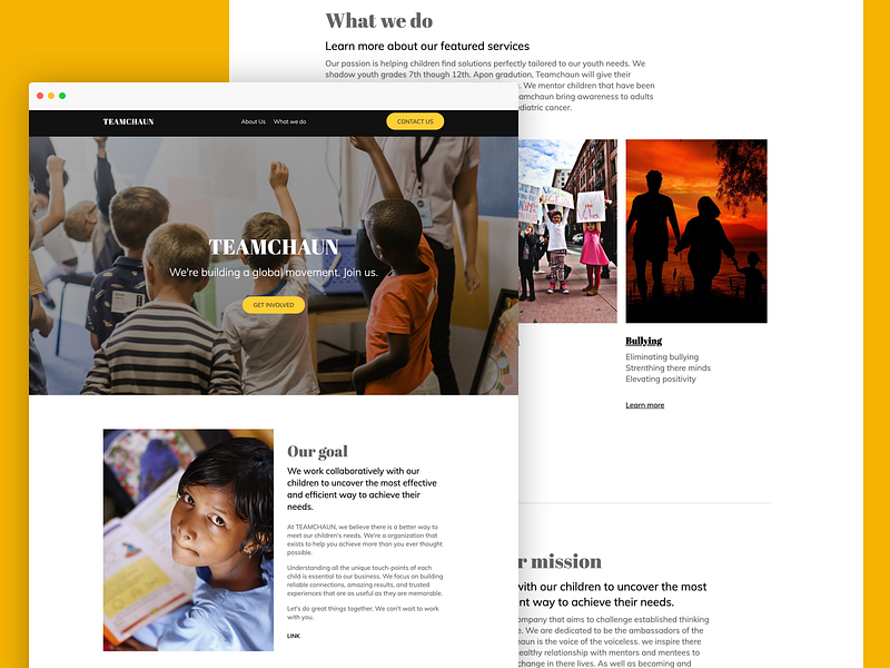 Team Chaun website design ai web design ai website clean design hero section simple typography web design website website design
