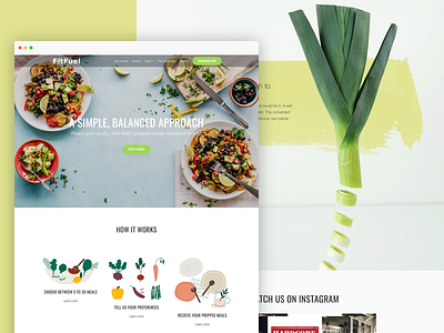 Fit Fuel website design ai web design ai website clean illustration simple typography web design website website design