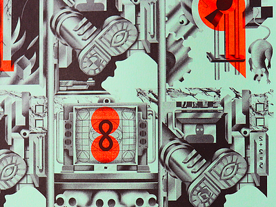 1984 Print 1984 andy gregg book art design george orwell lettering poster print riso risograph studio super