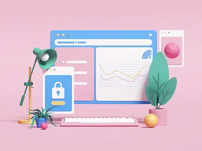 Web Illustrations 3d adobe branding c4d cgi cinema4d colors design geometric icon illustration photoshop render set ui ux vector web webdesign website