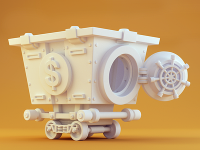 Vault Carriage 3d c4d model stylized
