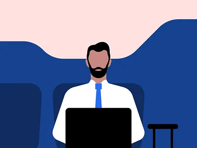 Uber business travel airport b2b business man business travel enterprise illustration luggage uber uber for business