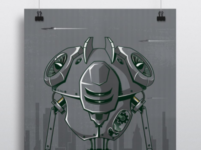 The Surfer 2Bots Poster Design 2bots illustration poster robots scifi