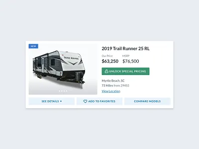 Camping World III ecommerce interface design product card sketch styleguides ui element web design