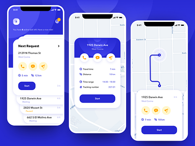 Driver Tracking App app clean delivery driver ios iphone map mobile task ui user interface ux