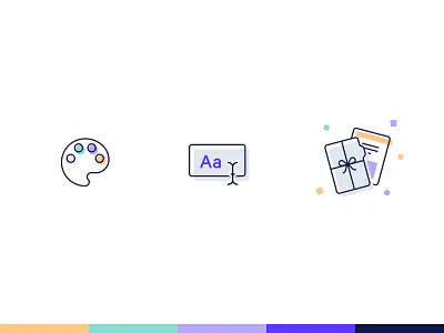 Document Generator icons confetti design document icon icon set illustration palette simple styles vector