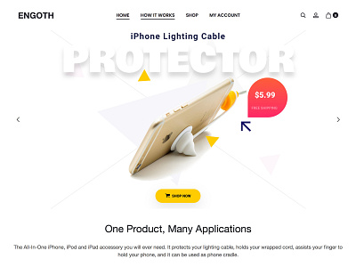 Ecommerce Website for a product company blog bootstrap design ecommerce ipad iphone ipod landing page lighting cable store ui web design webdevelopment woocomerce wordpress