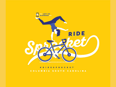 Acrobat Bicycle acrobat bicycle bike shop cola town bike collective columbia handstand tshirt