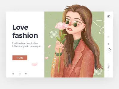 love fashion character color design flat flower flowers girl gradient illustration life scenery tunan ui web
