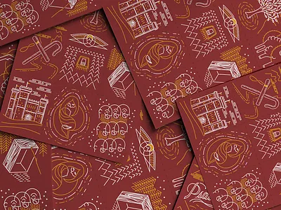 Psalm Card Set bible cards church hymns illustration maroon monoline oxblood psalm psalms