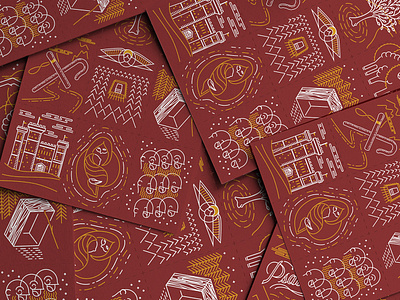 Psalm Card Set bible cards church hymns illustration maroon monoline oxblood psalm psalms