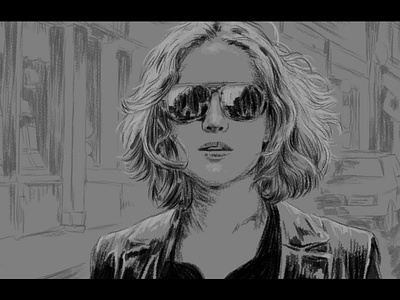 Joy blackandwhite brush brushes digitalart digitalartwork drawing fanart graphic illustration illustrator jennifer lawrence joy line drawing lineart movie scenes sketch sketches