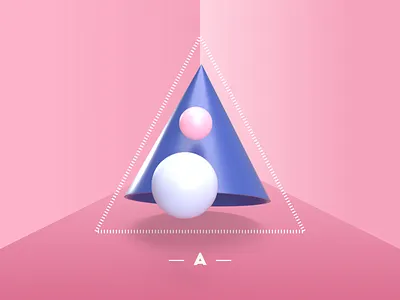 Letter A 36daysoftype 3d adobe adobe dimension custom type geometric geometric art letter letter a lettering render shapes type vector