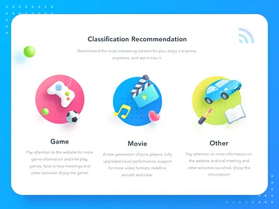Interest recommendation ui 品牌 商标 插图 蓝色 设计
