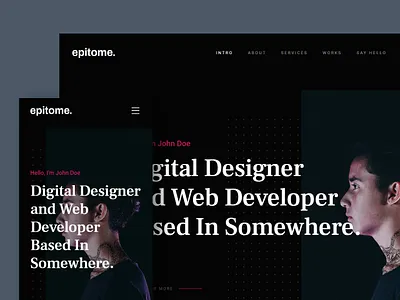 Epitome - Free Resume Portfolio HTML Site Template free freebie html landing page onepage portfolio resume template ui ux vcard website
