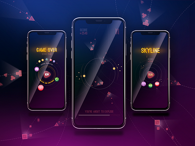 Skyline - iPhone X Mock-up 2d art 2d game design game art game design game play hit game hyper casual game iphone mockup iphonex mobile game ui