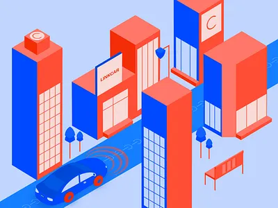 linkcar 2.5D illustration ui 应用 插图 设计