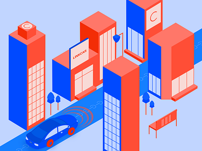 linkcar 2.5D illustration ui 应用 插图 设计