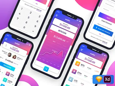 Crypto App Concept adobe xd app concept crypto illustrator ios live mobile money photoshop transfer ui kits