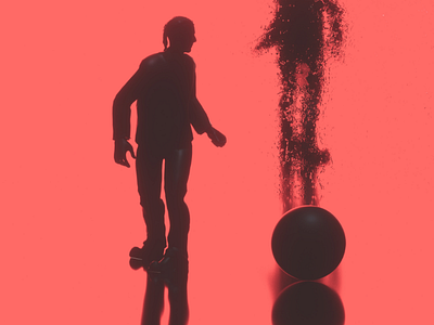 Not a reflection 3d render red reflection c4d