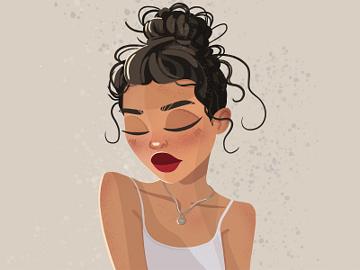 Rose beauty character draw female feminine girl illustration mood muse portrait procreate sensual woman