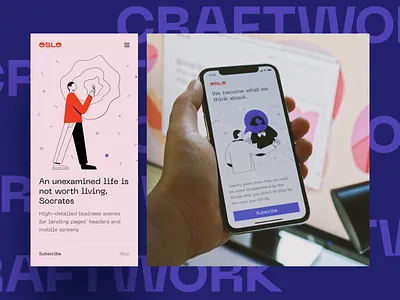 OSLO Illustrations ai application background craftwork eps flat icon icons illustration illustrations illustrator image landing shape site story svg vector web website