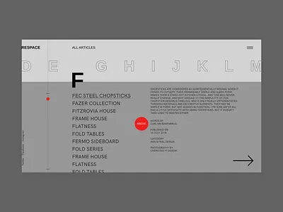 Respace - Articles clean clear design desktop grid minimal minimalism ui web design webdesign