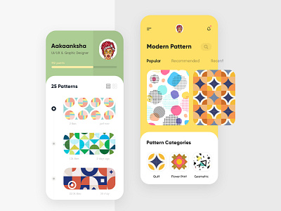 Modern Pattern App app branding concept creative design gradients illustration interface modern pattern print trending design typography uiux