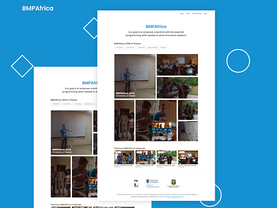 Bmpafica africa blue clean design figma flat gallery interface design landing page minimal tag tech ui web