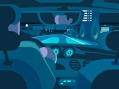 Backseat view from a car loop 3d after effects animation c4d character animation cinema4d duik motion graphics