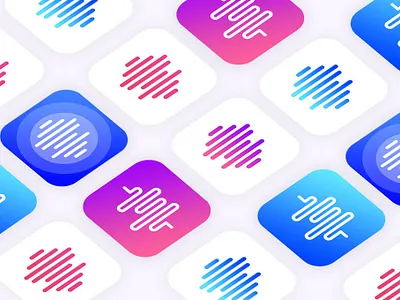 Icons for dictaphone app design flat icon minimal ui vector web