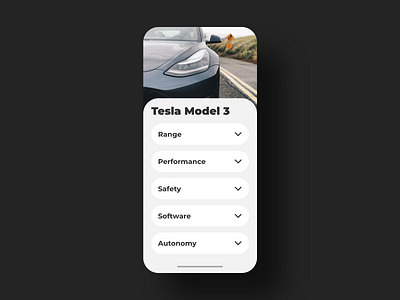 Info Card - DailyUI - 045 card challenge daily dailychallenge dailydesign dailyui dailyui 045 experience info info card interaction interface ixd model 3 tesla tesla model 3 ui ui ux user ux