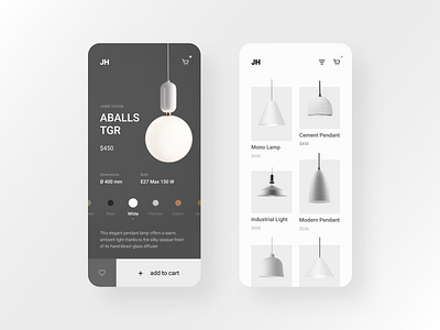 Light Shop App app e commerce interface mobile app shop store ui ux