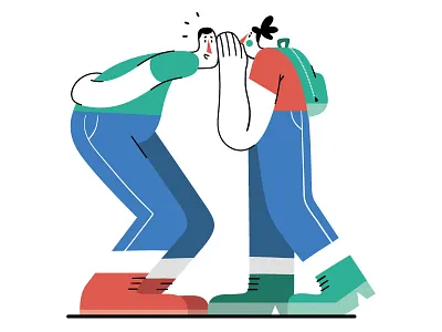 Whispering 👂 character design flat flat illustration secret vector whispering
