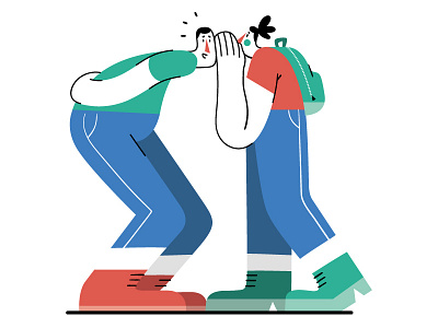 Whispering 👂 character design flat flat illustration secret vector whispering