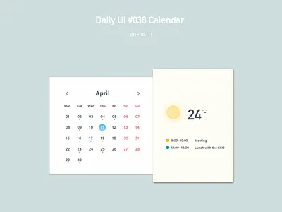Calendar daily ui