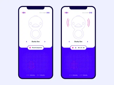 Sex Toy app appdesign control couple design designinspiration dribbble duck live mobile peru record remote control sequence sextoy ui uiinspiration userinterface ux vibration