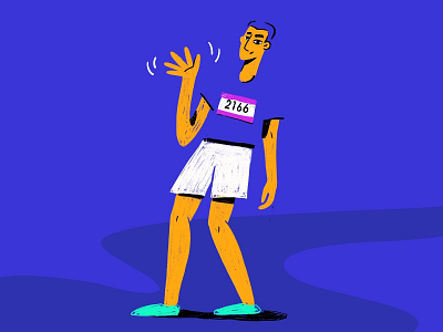 Marathon 2d active branding character custom darkcube digitalart illustration landing page running app running game character running man sport web