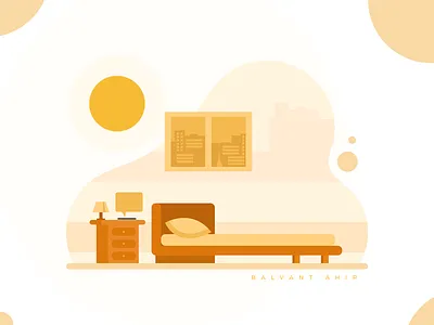Bed flat Design art bed bedroom brushes cartoon character character design characters design draw drawing flat flat design furniture home illustration person room texture vector