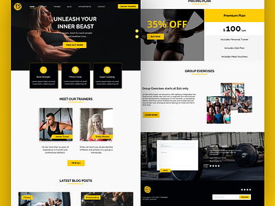 Fitness Platform header exploration logo material mockup typogaphy ui ux web app design webdesign