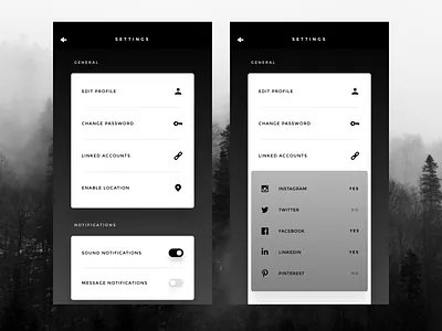SETTINGS app dailyui design ui