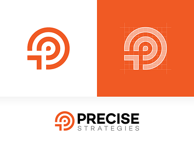 Precise — Logo Design branding circle consulting design grid icon logo logotype mark orange p risk sign strategy target vector
