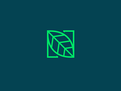N + leaf eco icon leaf letter logo monogram nature