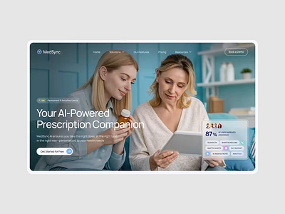 AI Prescription Medicine Website Design ai artificial intelligence drug health healthcare healthcare website landing page medical medical website medicaments medicine motion design motion graphics pharmacy prescription telehealth ui ux web design website design wellness