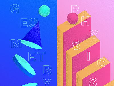 #1 Educational app / Illustrations 🎓 app education educational geometry illustration illustrator learn mobile parallax physics