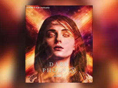 X-MEN DARK PHOENIX dark dark phoenix phoenix photoshop poster sophie turner x men