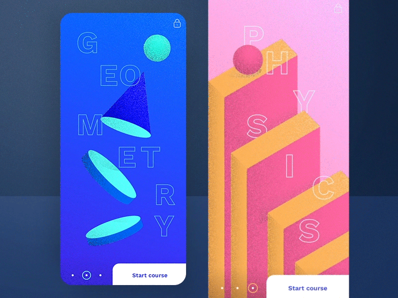 #2 Educational app / Illustrations 🎓 app education educational geometry illustration illustrator learn mobile parallax physics principle