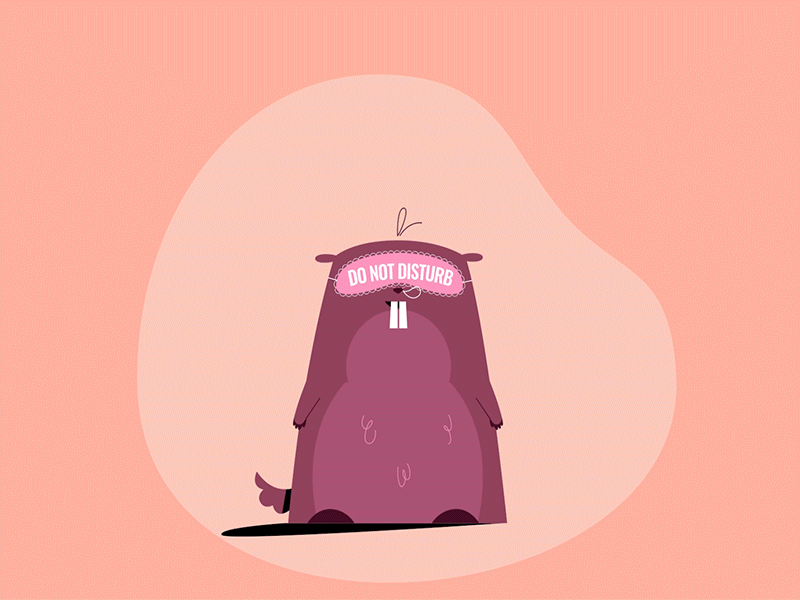 Groundhog 2d animal bear cartoon character explainer flat funny groundhog groundhog day logic loop looped ui